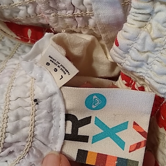 Roxy Sundress sz L adjustable straps,elastic top, Maxi, red/white with black - Picture 9 of 9